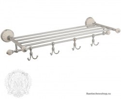 Полка с полотенцедержателем и крючками Migliore Olivia ML.OLV-60.629