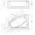 Схема акриловой ванны Gemy G9009 B L 150x100 с гидромассажем
