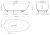 Схема ванны из искусственного камня UNI-FLOW Ova FS302-1700 Matt White