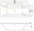 Схема акриловой ванны C-Bath Poseidon 170x75 CBQ008001, прямоугольная