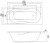 Схема акриловой ванны C-Bath Vesta 150x70 CBQ005003, прямоугольная