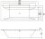 Схема акриловой ванны C-Bath Poseidon 180x80 CBQ008002, прямоугольная