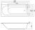 Схема акриловой ванны C-Bath Selena 180x80 CBQ007004, прямоугольная