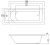 Схема акриловой ванны C-Bath Rea 150x70 CBQ002001, прямоугольная