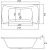 Схема акриловой ванны C-Bath Talia 190x90 CBQ004003, прямоугольная