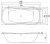 Схема акриловой ванны C-Bath Kronos 180x80 CBQ013001, прямоугольная