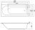 Схема акриловой ванны C-Bath Geba 180x80 CBQ009003, прямоугольная