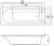 Схема акриловой ванны C-Bath Selena 150x70 CBQ007001, прямоугольная