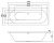 Схема акриловой ванны C-Bath Cora 170x70 CBQ001001, прямоугольная
