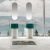 Напольная раковина Abber Kristall AT2701White-Aquamarin-H 45x45, бело-бирюзовая