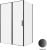 Душевой уголок Allen Brau Priority 3.31036.BBA+3.31045.BBA 140x90, профиль черный