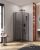 Душевой уголок Cezares SLIDER-AH-1-80-80/90-GRIGIO-NERO 80x80, стекло графит, профиль черный