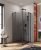 Душевой уголок Cezares SLIDER-AH-2-90/100-100/110-GRIGIO-NERO 90x100, стекло графит, профиль черный