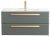 Тумба с раковиной подвесная Cezares Eco-cer-n 100 Серо-зеленый Матовый. Ручки сатиновое золото, раковина CZR-8095-100