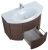 Тумба со стеклянной раковиной подвесная Cezares Eden 91 Rovere scuro Soft, раковина белая
