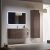 Тумба со стеклянной раковиной подвесная Cezares Eden 121 Rovere scuro Soft, раковина белая