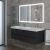Тумба с раковиной Uperwood Tanos 2291020256 120x45 подвесная, двойная, 4 ящика, черная матовая