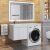 Тумба под стиральную машину с раковиной Uperwood Magenta 51930205150 120x50 подвесная, белая, с дверцами, левая