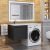 Тумба под стиральную машину с раковиной Uperwood Magenta 51930205155 120x50 подвесная, черная, выдвижной ящик, левая