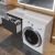 Тумба под стиральную машину с раковиной Uperwood Magenta 51930205155 120x50 подвесная, черная, выдвижной ящик, левая