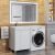 Тумба под стиральную машину с раковиной Uperwood Magenta 51930205156 120x50 напольная, белая, с дверцами, левая