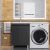 Тумба под стиральную машину с раковиной Uperwood Magenta 51930205158 120x50 напольная, черная, с дверцами, левая