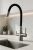 Смеситель для кухни ESKO Kitchen CL03GMB с подключением фильтра и гибким изливом, черный,оружейная сталь