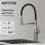 Смеситель для кухни SANCOS Pride SC4011BNG с гибким изливом, нержавеющая сталь/черный